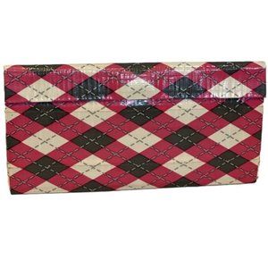 Clutch Duct Tape Wallet Pink Grey White Plaid Pattern 7.5" x 4" Pocketbook Pouch